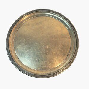 Barbour Silver Co Round Silver Plated Serving Tray Vintage USA 12 inch